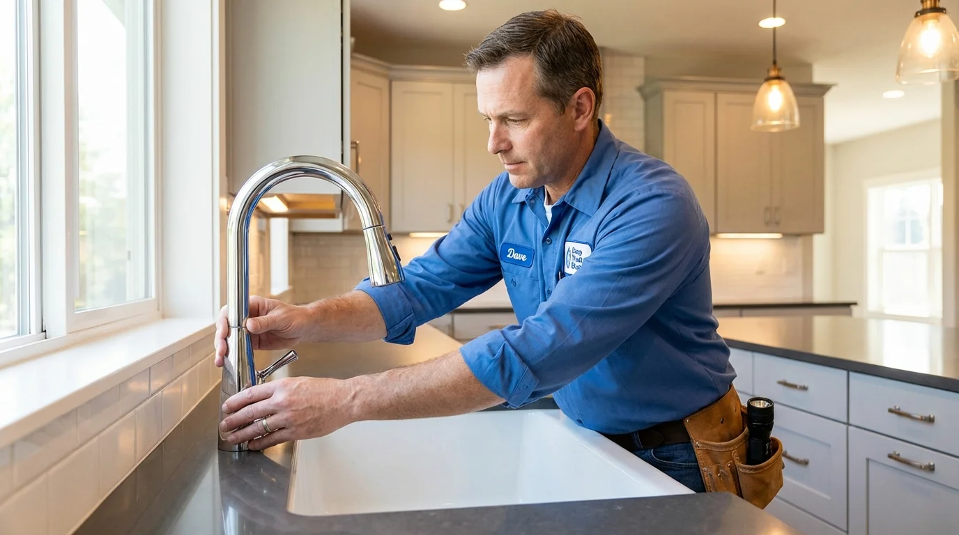 Kitchen faucet installation by Johns Plumbing LLC in Centerville